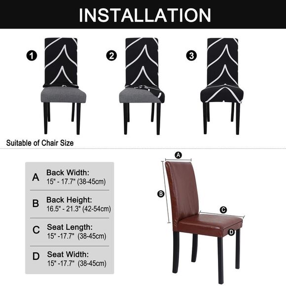 Dining Chair Covers Stretch Chair Protectors Chair Seat Cover for Dining Room - Picture 6 of 6